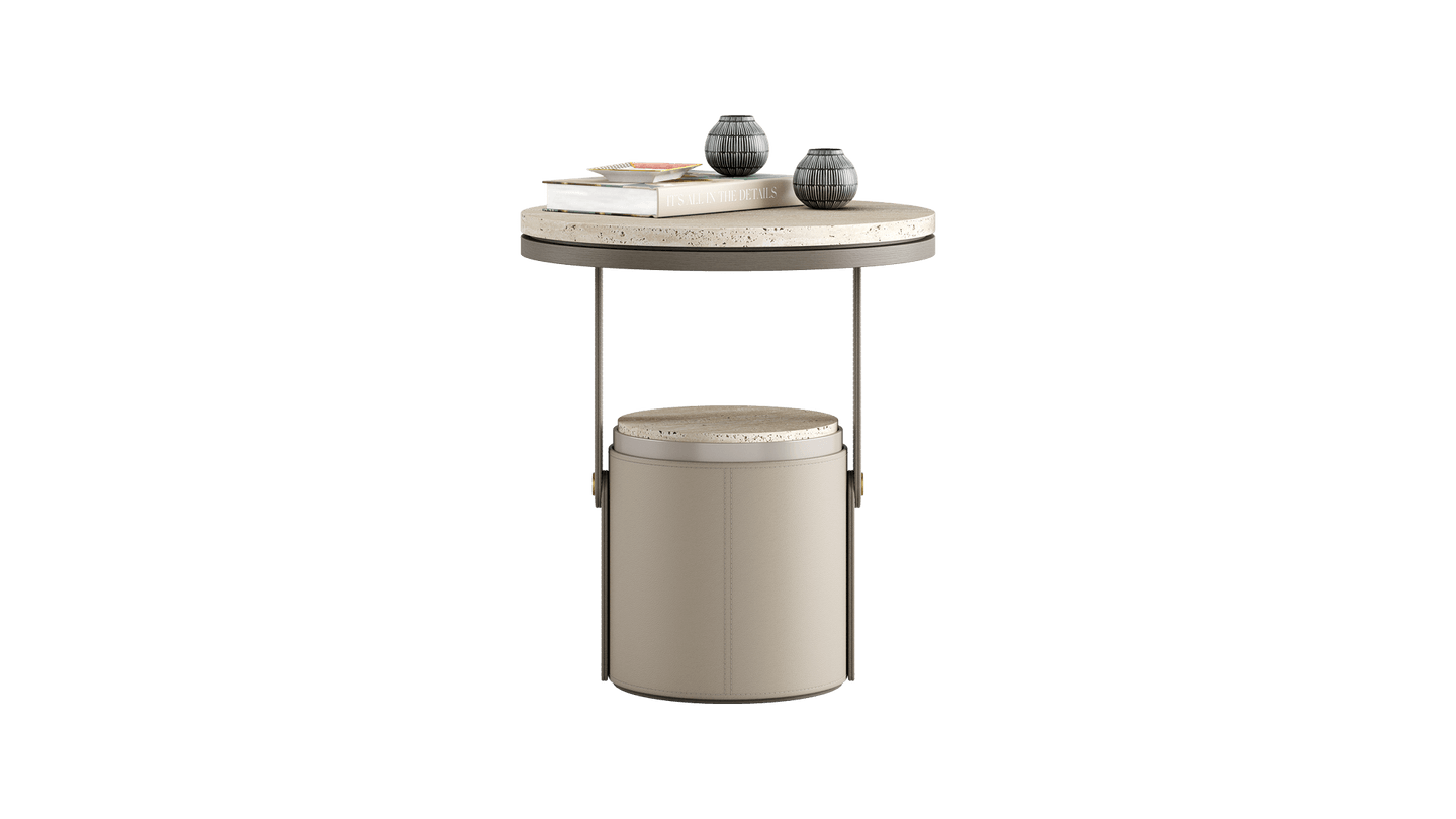 Beppu Side Table | Luxury Marble & Leather Design | FRATO | Frato
